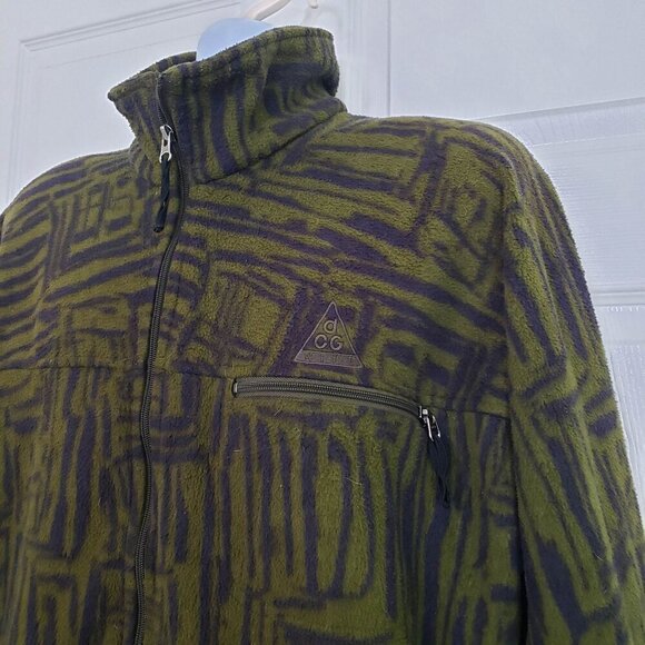 Vintage 90s Nike ACG Fleece Pullover 1/4 Zip Abstract Sweatshirt Mens Size XL - Picture 3 of 15